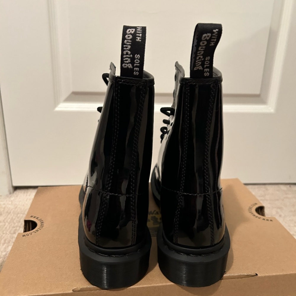SOLD Women's Black Patent Dr.Martens Boots - Picture 3 of 9